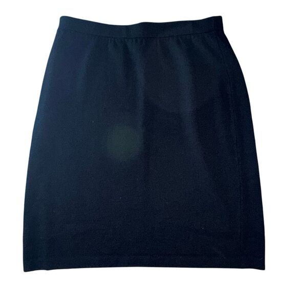 St. John Collection Wool Blend Knit Pull-on Pencil Skirt Black Large - Picture 1 of 6